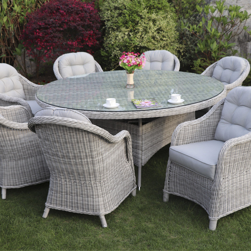 Sepino Seater Round Set (Grey) – O Meara's Garden Centre